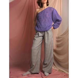 NEW KETEVANNA iris one-shoulder sweater in purple